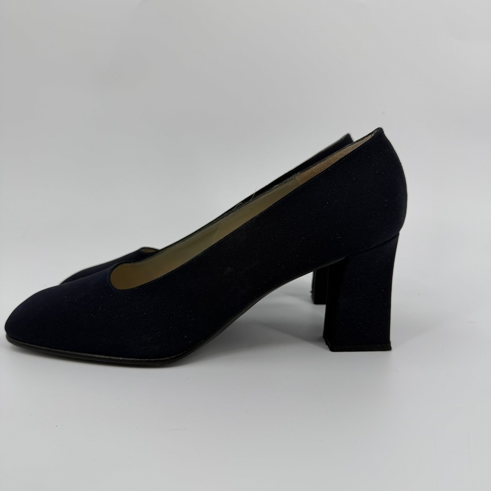 Kenneth Cole Pump Block Heel 90s Women Size 11 Navy Blue